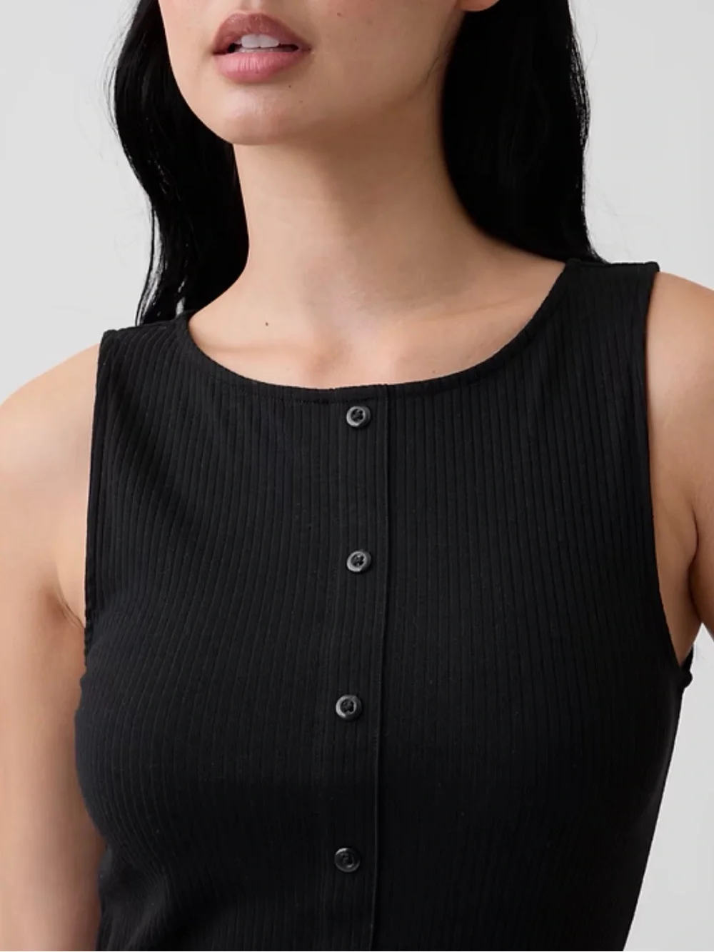 Gap Ribbed Button Detail Sleeveless Top - Picture 3 of 8